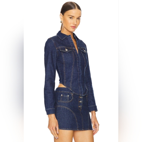 Amanda Uprichard Tops - NWT Amanda Uprichard Bristol Denim Top in Dark Blue Heritage Wash - Sz Medium